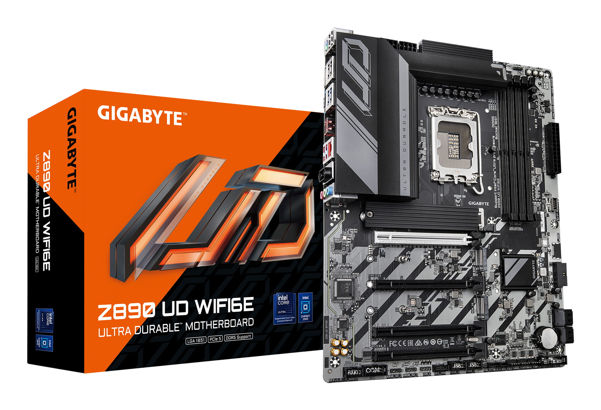 Gigabyte Z890 UD WIFI6E - Motherboard - ATX - LGA1851 Sockel - Z890 Chipsatz - USB4, USB-C 3.2 Gen 1, USB 3.2 Gen 2, USB 3.2 Gen 1 - 2.5 Gigabit LAN, Wi-Fi 6E, Bluetooth - Onboard-Grafik (CPU erforderlich)