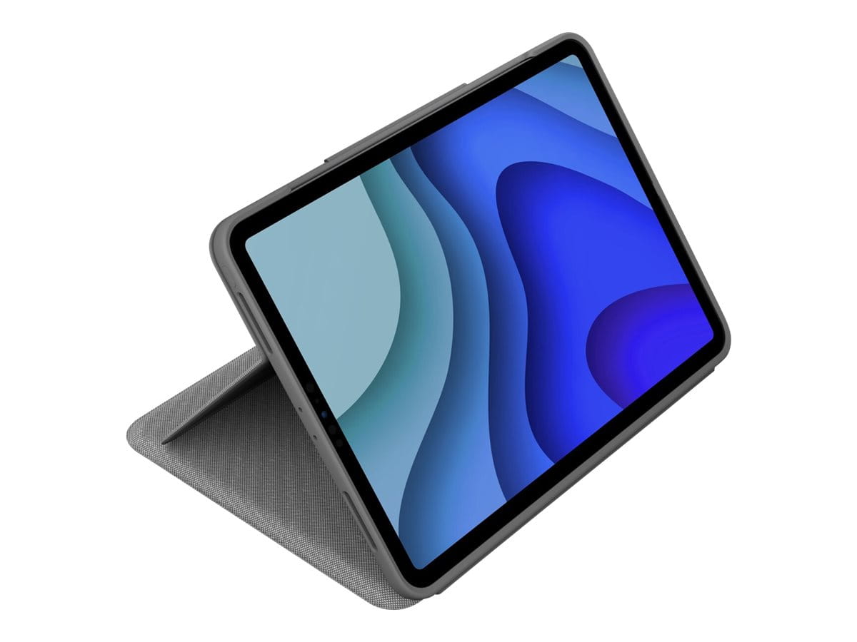 Logitech Folio Touch - Tastatur und Foliohülle - mit Trackpad - hinterleuchtet - Apple Smart connector - AZERTY - Französisch - Oxford Gray - für Apple 10.9-inch iPad Air (4. Generation, 5. Generation)