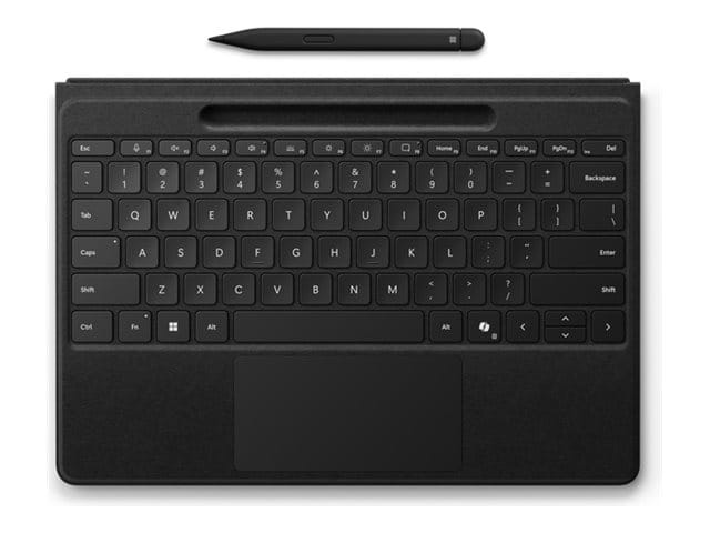 Microsoft Surface Pro Flex Keyboard - Tastatur - mit Touchpad, Beschleunigungsmesser, Surface Slim Pen 2 Ablage- und Ladeschale - hinterleuchtet - kabellos - Bluetooth LE - QWERTY - Schwarz - mit Slim Pen 2 - für Microsoft Surface Pro 8, Pro 8 for Busin