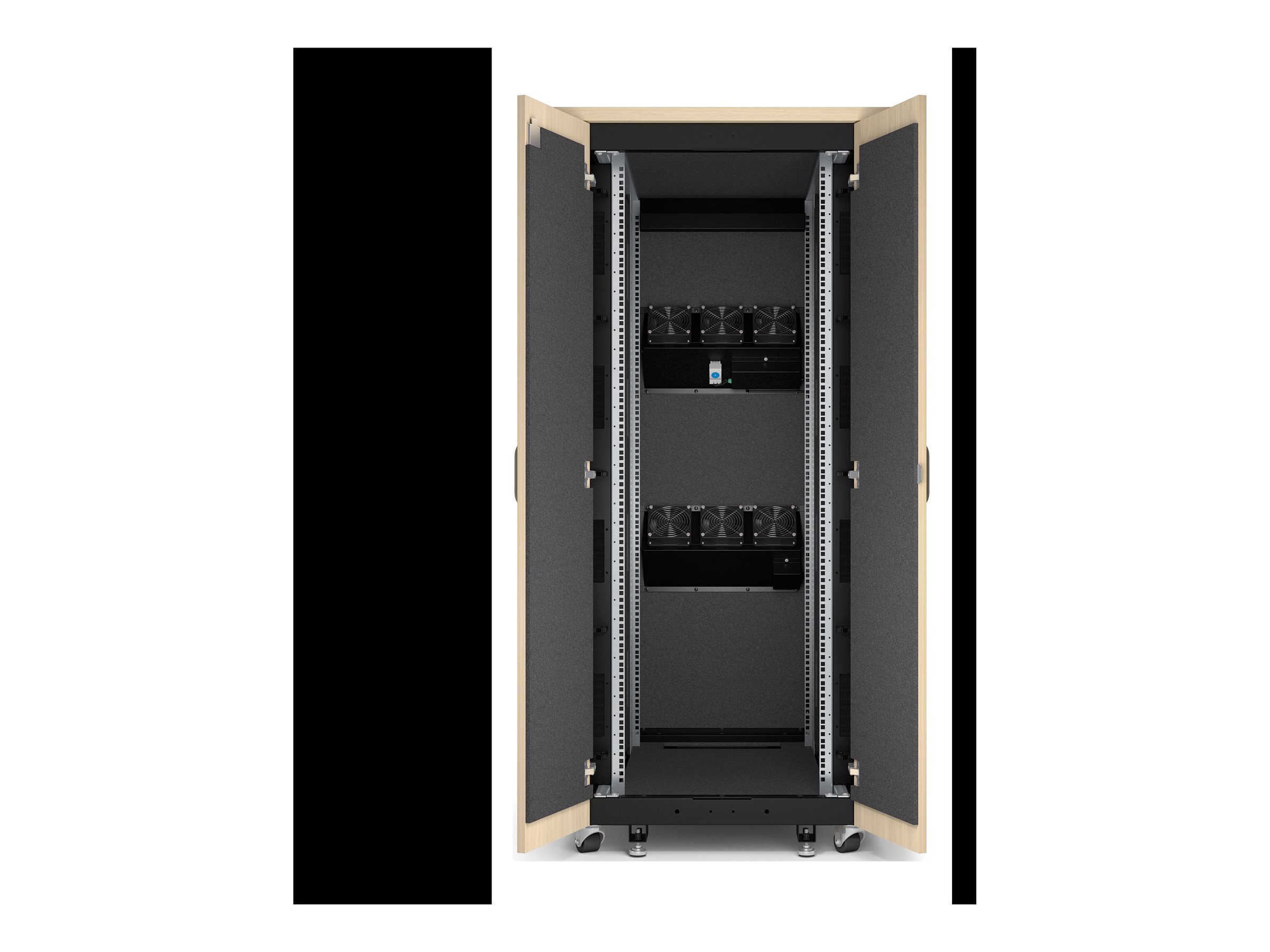 APC NetShelter - Schrank - schallisoliert - Wechselstrom 230 V - Ahorn - 32U - 48.3 cm (19")