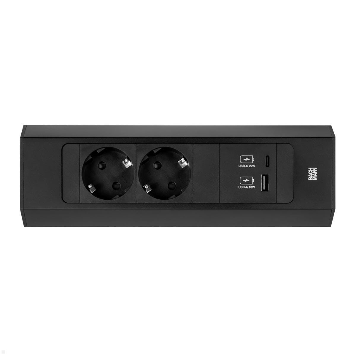 Bachmann CASIA 2 - Steckdosenleiste (Wandmontage / Aufputzmontage) - kurz - Ausgangsanschlüsse: 2 (2 x Typ F, 24 pin USB-C, USB)