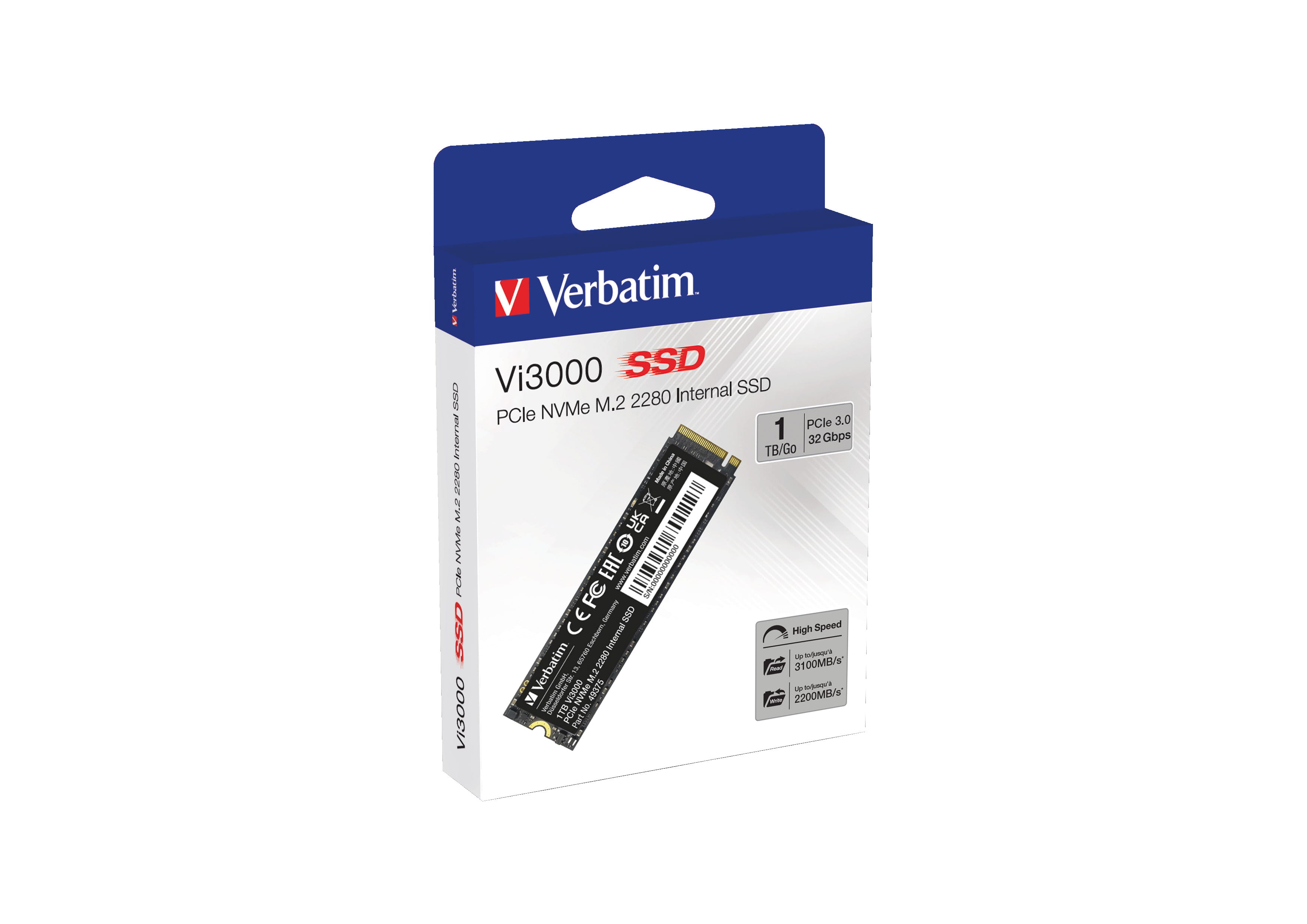 Verbatim Vi3000 - SSD - High Endurance - 1 TB - NVMe - intern - M.2 2280 (M.2 2230)