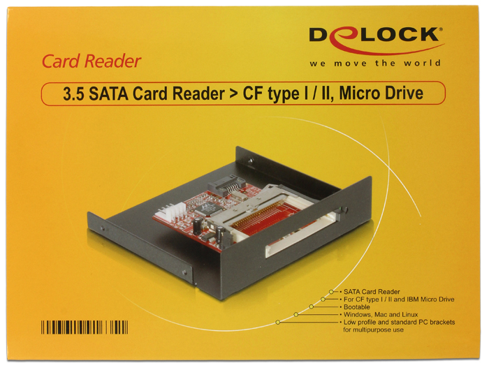 Delock Kartenleser - 8,9 cm (3,5 Zoll) (CF I, CF II, Microdrive)