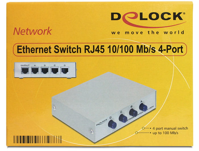 Delock Switch - 4 x 10/100 - Desktop