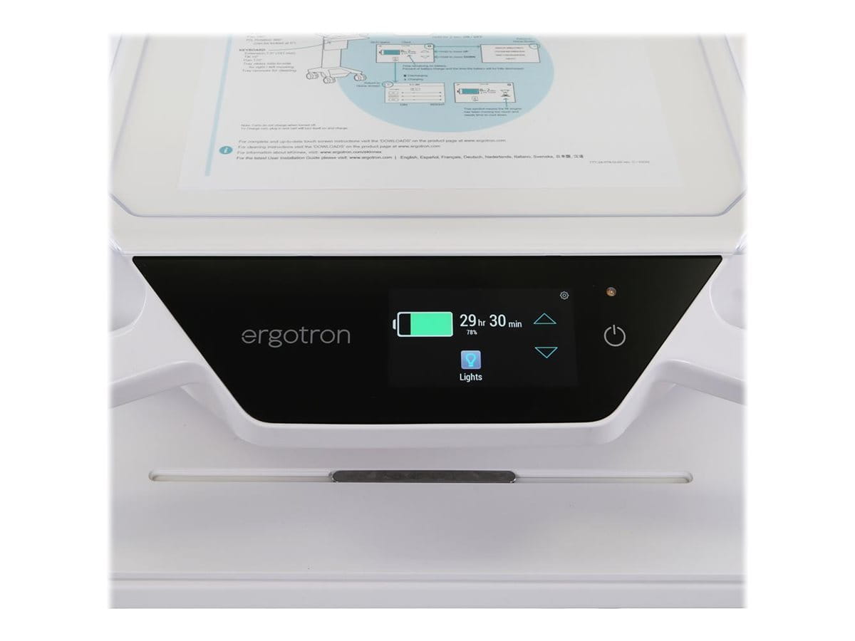 Ergotron CareFit Pro - Wagen - Electric Lift - für LCD-Display / PC-Ausrüstung - medizinisch - weiß, Warm Gray - Bildschirmgröße: bis zu 68,6 cm (bis zu 27 Zoll)