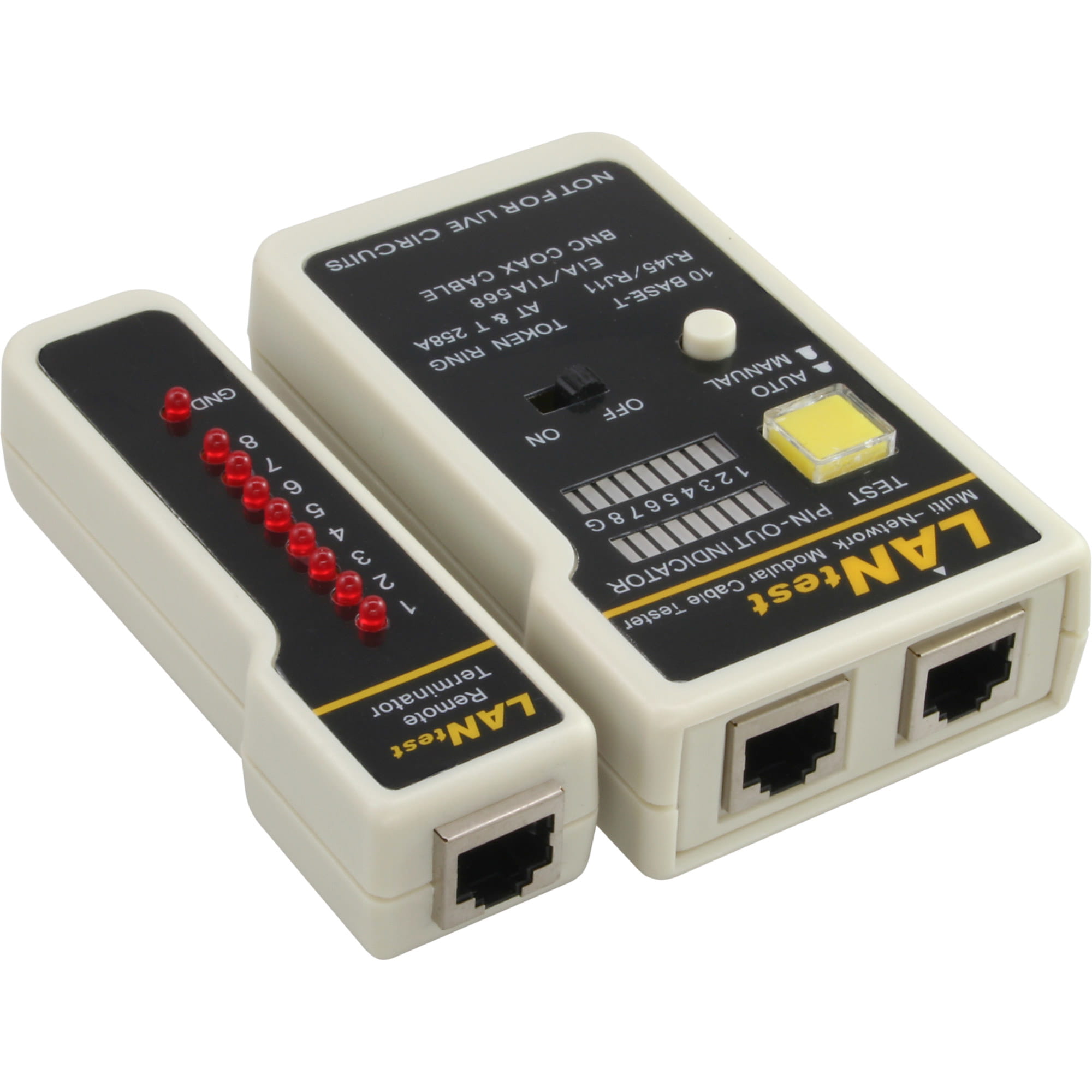 InLine Tester für BNC - RJ11 - RJ45 mit Tasche