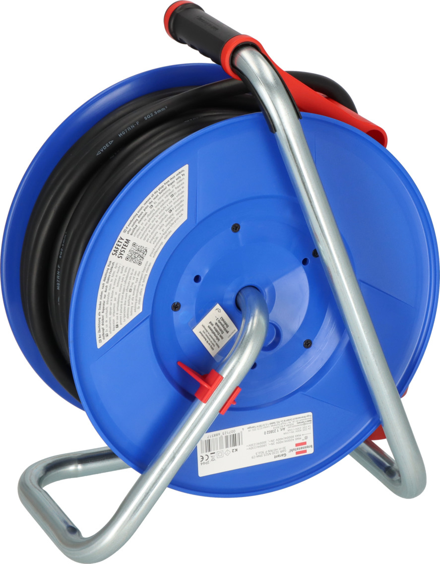 Brennenstuhl 1238020, 30 m, Draußen, IP44, Neopren, Kunststoff, Gummi, Schwarz, Blau, Rot, 3 AC-Ausgänge
