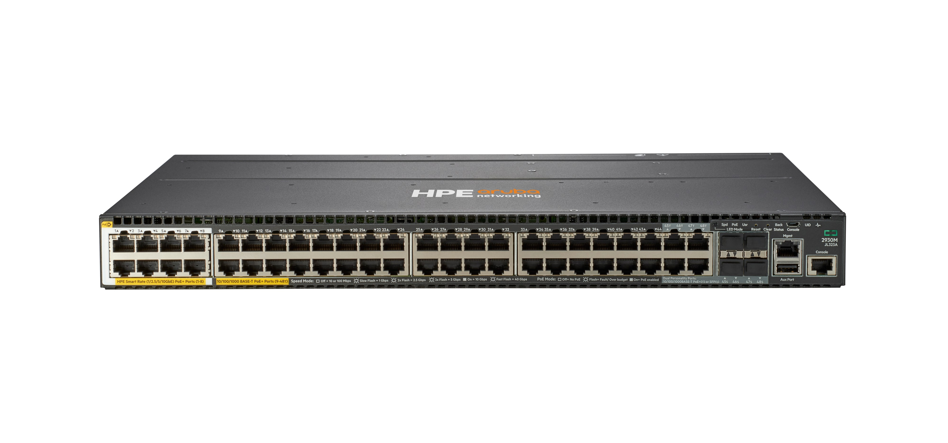 HPE Aruba Networking 2930M 40G 8 HPE Smart Rate PoE+ 1-slot Switch - Switch - L3 - managed - 36 x 10/100/1000 (PoE+)