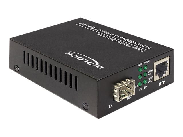 Delock Media Converter 1000Base-T to SFP - Medienkonverter - 1GbE - 10Base-T, 1000Base-LX, 1000Base-SX, 100Base-TX, 1000Base-T - RJ-45 / SFP (mini-GBIC)