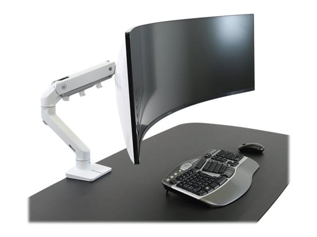 Ergotron HX - Befestigungskit (Gelenkarm, Spannbefestigung für Tisch, Verlängerungsarm, Tischplattenbohrung, stabiles Drehgelenk) - Konstante Krafttechnologie - für LCD-Display / Curved LCD-Display - weiß - Bildschirmgröße: up to 124 cm (up to 49")