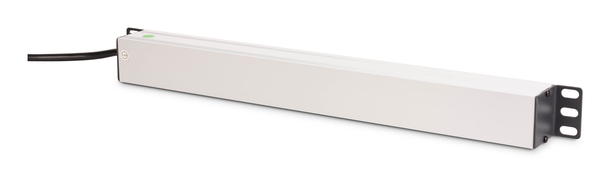 DIGITUS Steckdosenleiste mit Aluminiumprofil und Überlastschutz, 8-fach Schutzkontaktsteckdose, 2 m Zuleitung Schutzkontaktstecker