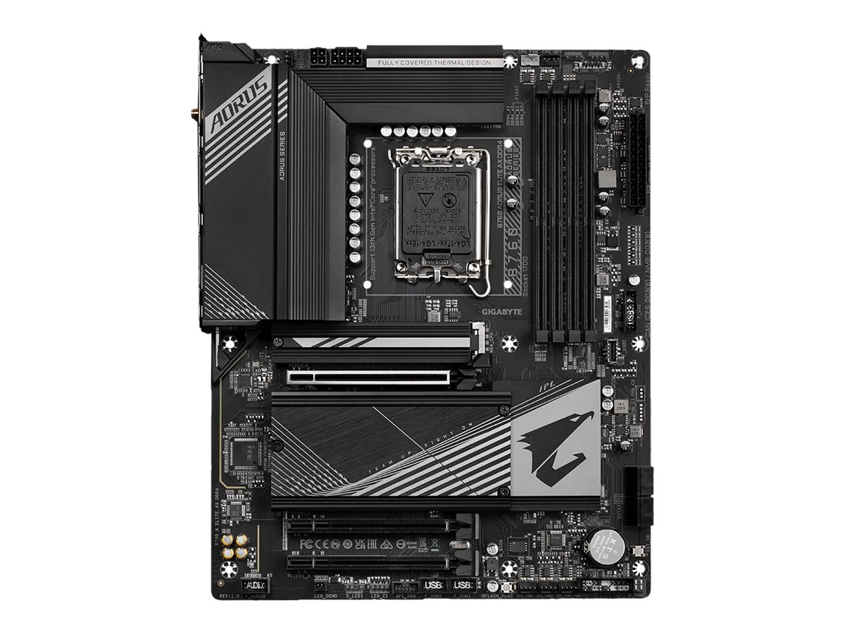 Gigabyte AORUS B760 ELITE AX DDR4 - 1.X - Motherboard - ATX - LGA1700-Sockel - B760 Chipsatz - USB-C 3.2 Gen2, USB 3.2 Gen 1, USB 3.2 Gen 2 - 2.5 Gigabit LAN, Wi-Fi 6E, Bluetooth - Onboard-Grafik (CPU erforderlich)