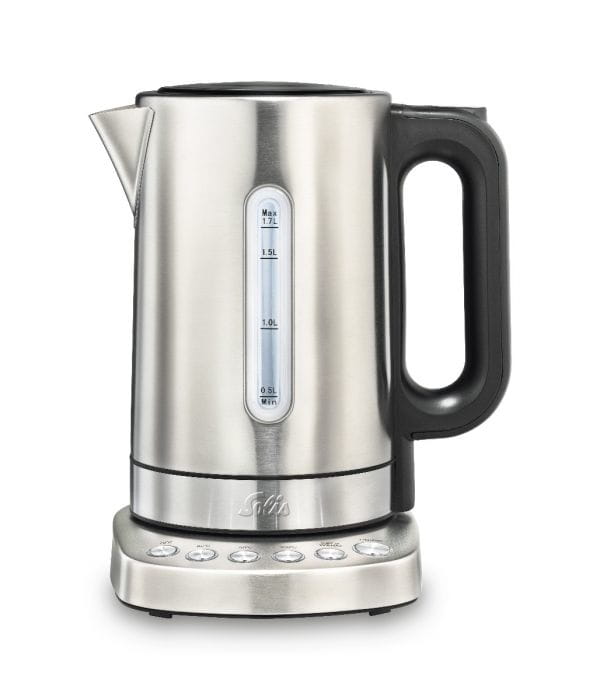 SOLIS Vario Temp Kettle, 1,7 l, 2200 W, Edelstahl, Edelstahl, Regelbare Temperatur, Wasserstandsanzeige