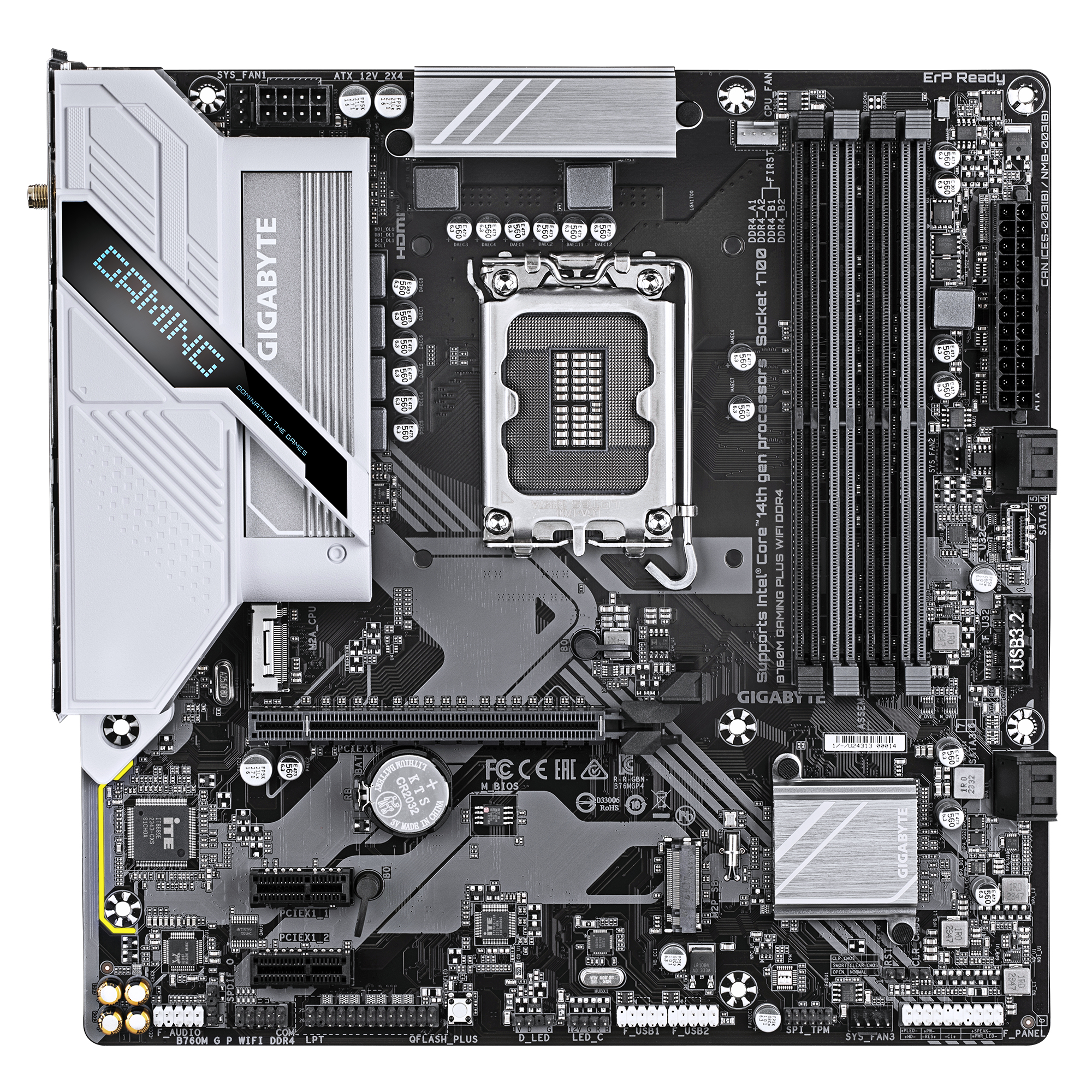 Gigabyte B760M GAMING PLUS WIFI DDR4 - Motherboard - micro ATX - LGA1700 Sockel - B760 Chipsatz - USB-C 3.2 Gen 1, USB 3.2 Gen 1 - Wi-Fi 6, Bluetooth, Gigabit LAN - Onboard-Grafik (CPU erforderlich)