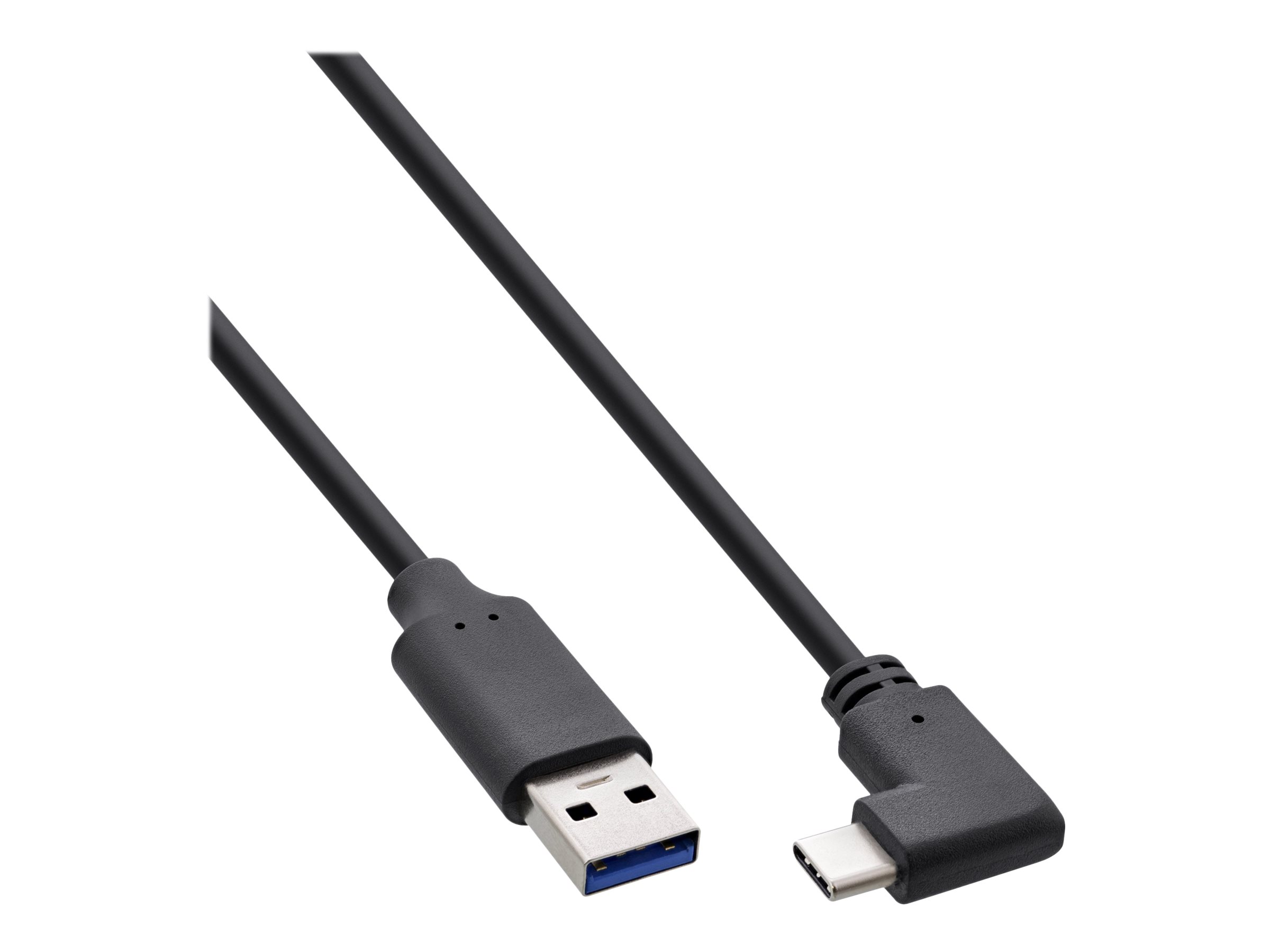 InLine USB 3.2 Kabel - USB-C Stecker gewinkelt an A Stecker - schwarz - 1m