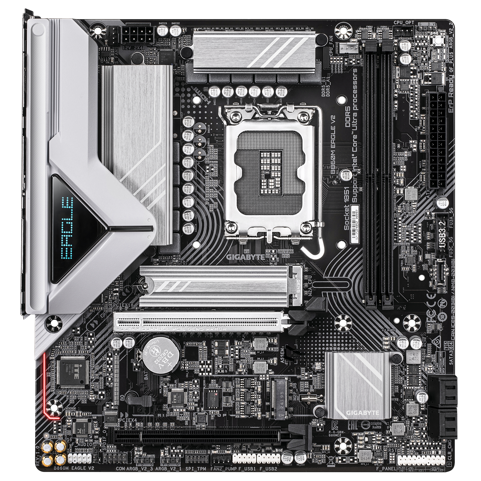 Gigabyte B860M EAGLE V2 - Motherboard - micro ATX - LGA1851 Sockel - B860 Chipsatz - USB 3.2 Gen 1, USB-C 3.2 Gen 1 - 2.5 Gigabit LAN - Onboard-Grafik (CPU erforderlich)