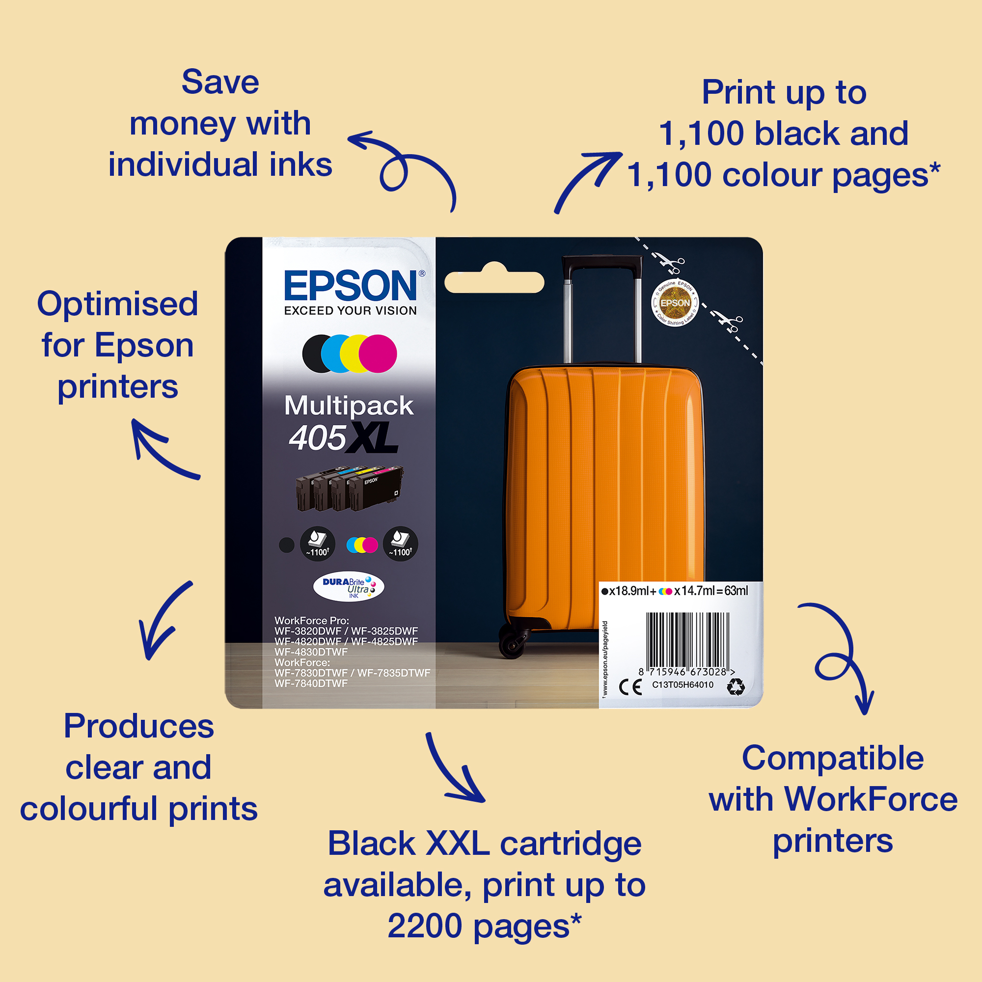 Epson 405XXL - 37.2 ml - Größe XXL - Schwarz
