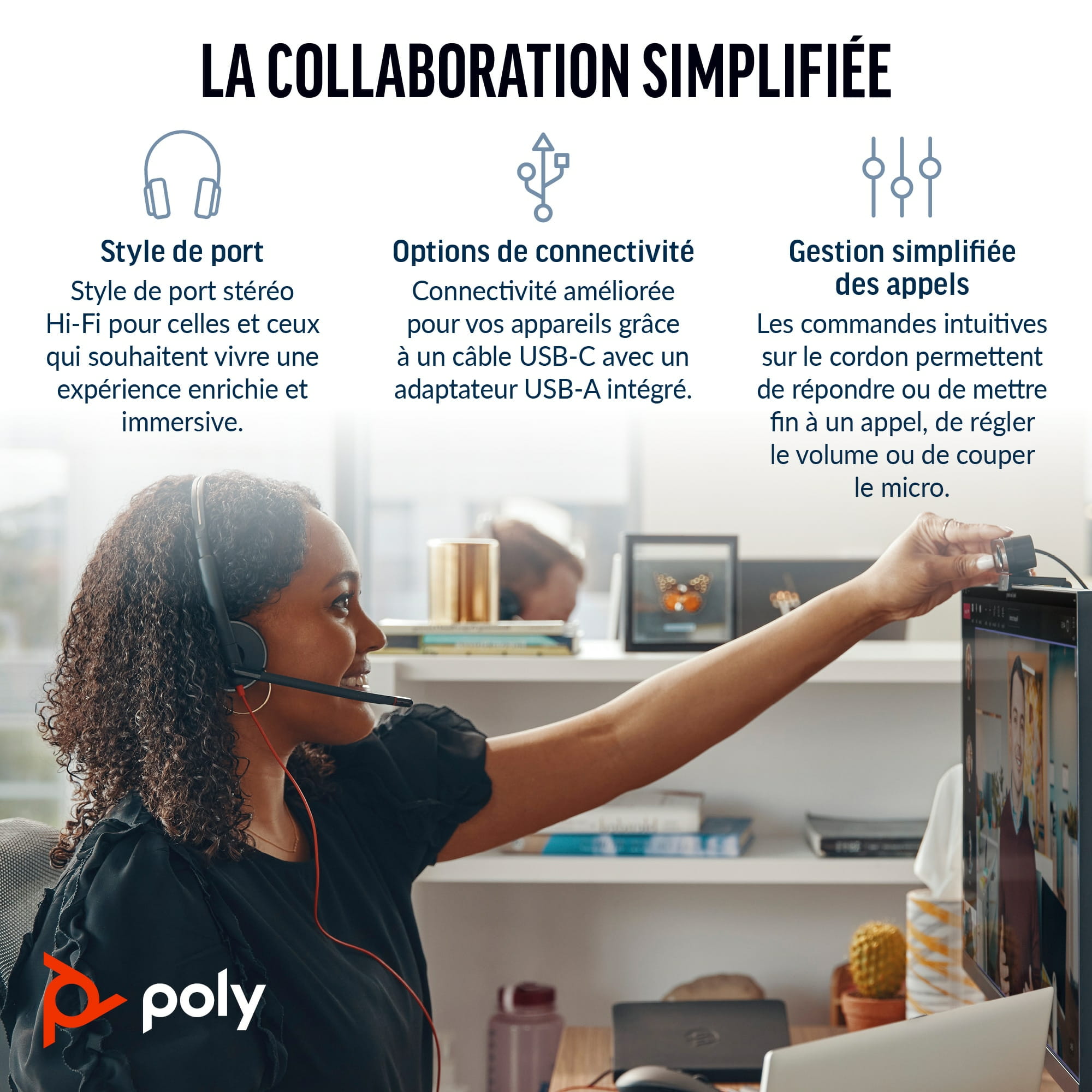Poly Blackwire 3220 - Blackwire 3200 Series - Headset Poly Blackwire 3220 - Blackwire 3200 Series - Headset