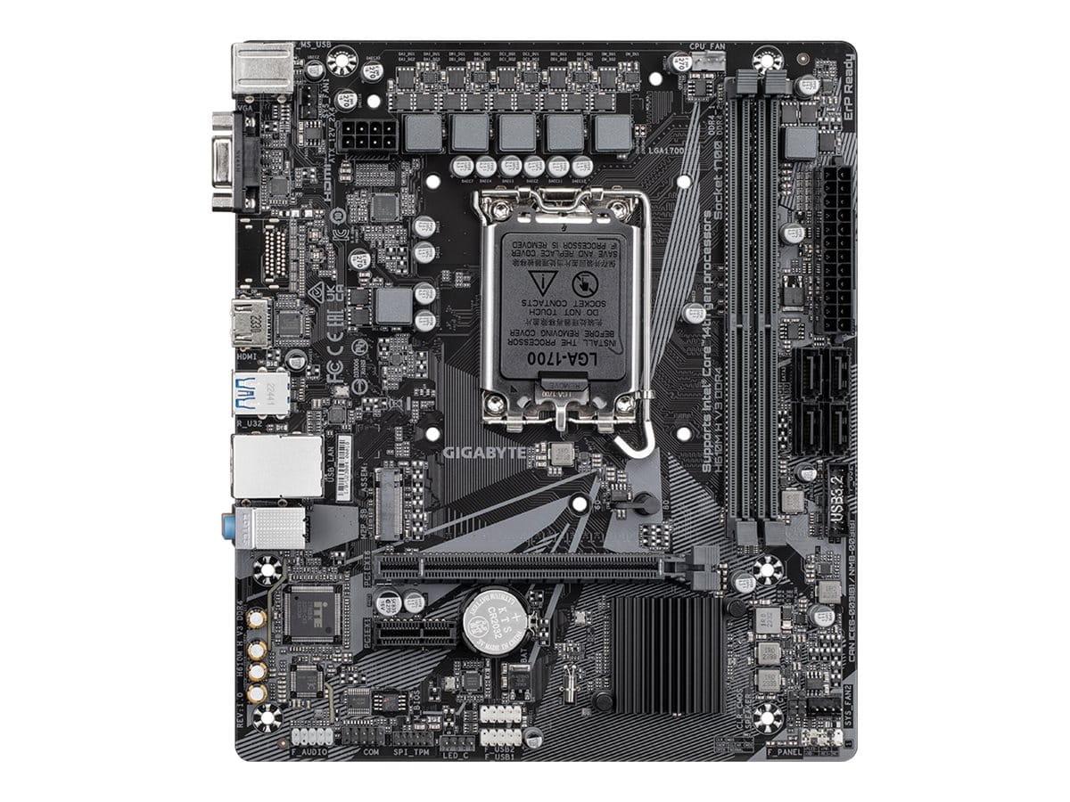 Gigabyte H610M H V3 DDR4 Mainboard - Unterstützt Intel Core Prozessoren 14th CPUs, 4+1+1 Hybrid Phases Digital VRM, up to 3200MHz DDR4, 1xPCIe 3.0 M.2, GbE LAN, USB 3.2 Gen 1, Intel, LGA 1700, Intel® Celeron®, Intel® Core™ i3, Intel® Core™ i5, I
