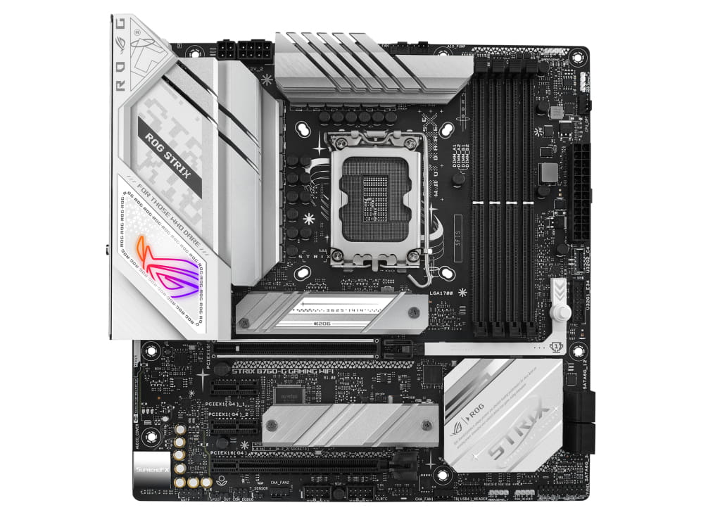 ASUS ROG STRIX B760-G GAMING WIFI - Motherboard - micro ATX - LGA1700-Sockel - B760 Chipsatz - USB-C 3.2 Gen 2x2, USB 3.2 Gen 1, USB 3.2 Gen 2, USB-C 3.2 Gen 1, USB-C 3.2 Gen2 - 2.5 Gigabit LAN, Wi-Fi 6E, Bluetooth - Onboard-Grafik (CPU erforderlich)