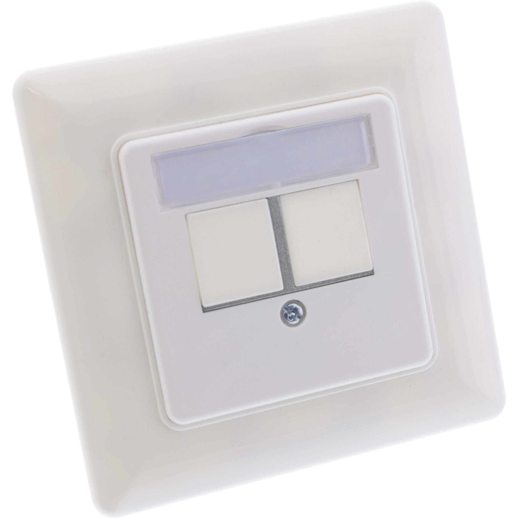 InLine Rahmenset für 2x RJ45 Bu/LSA Einsatz 90° - Keystone SNAP-In - weiß RAL