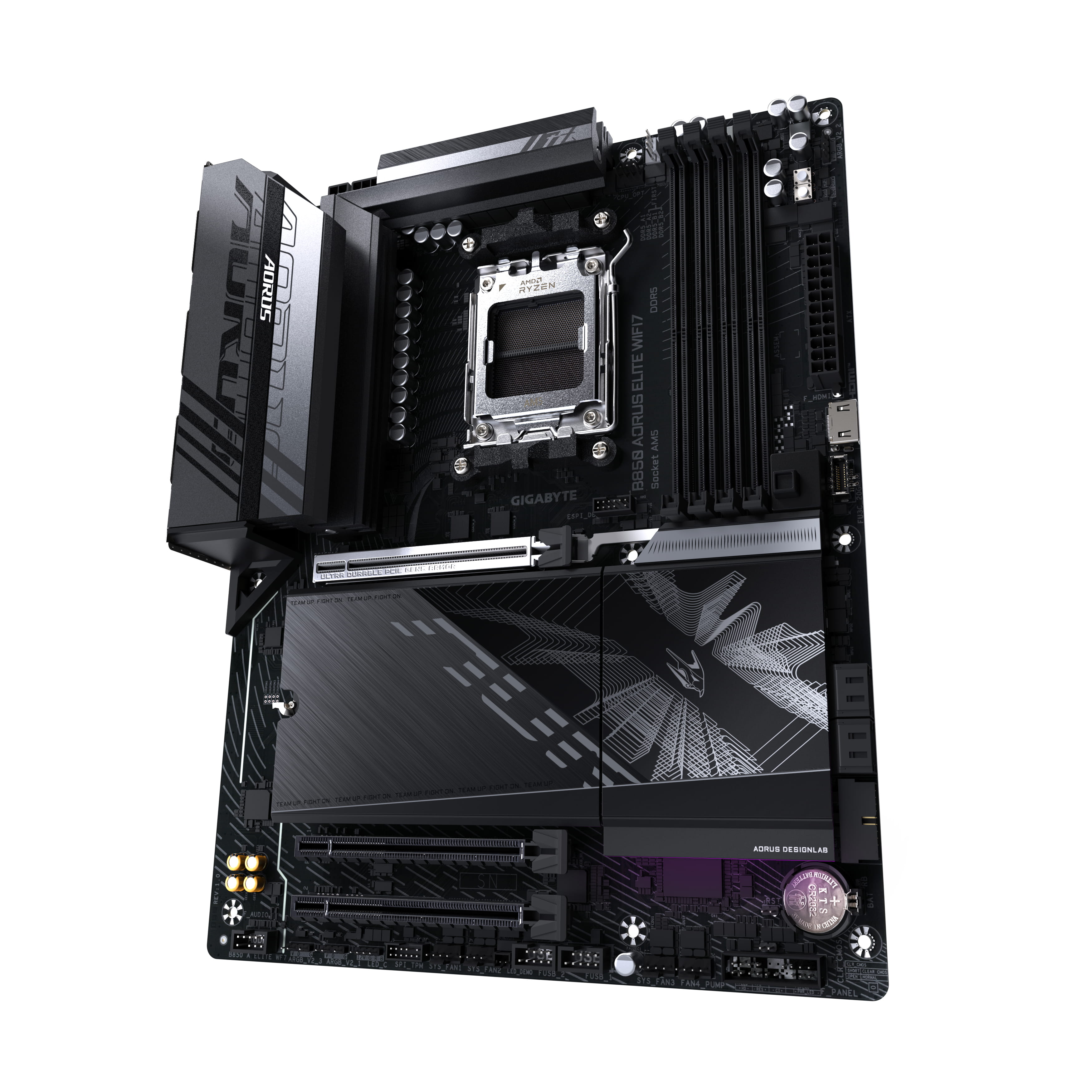 Gigabyte AORUS B850 ELITE WIFI7 - Motherboard - ATX - Socket AM5 - AMD B850 Chipsatz - USB-C 3.2 Gen 2x2, USB-C 3.2 Gen2, USB 3.2 Gen 2, USB 3.2 Gen 1 - Bluetooth, Wi-Fi 7, 2.5 Gigabit LAN - Onboard-Grafik (CPU erforderlich)