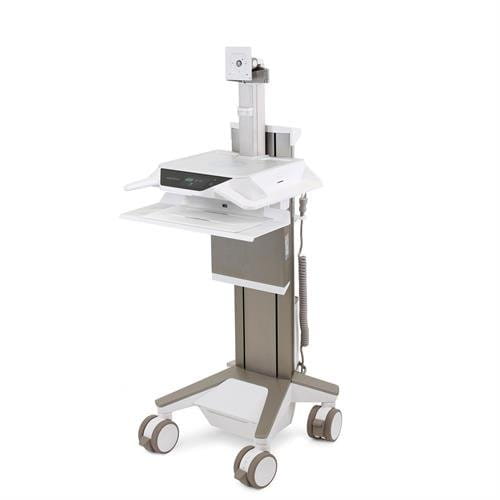 Ergotron CareFit Pro - Wagen - Electric Lift - für LCD-Display / PC-Ausrüstung - medizinisch - weiß, Warm Gray - Bildschirmgröße: bis zu 68,6 cm (bis zu 27 Zoll)