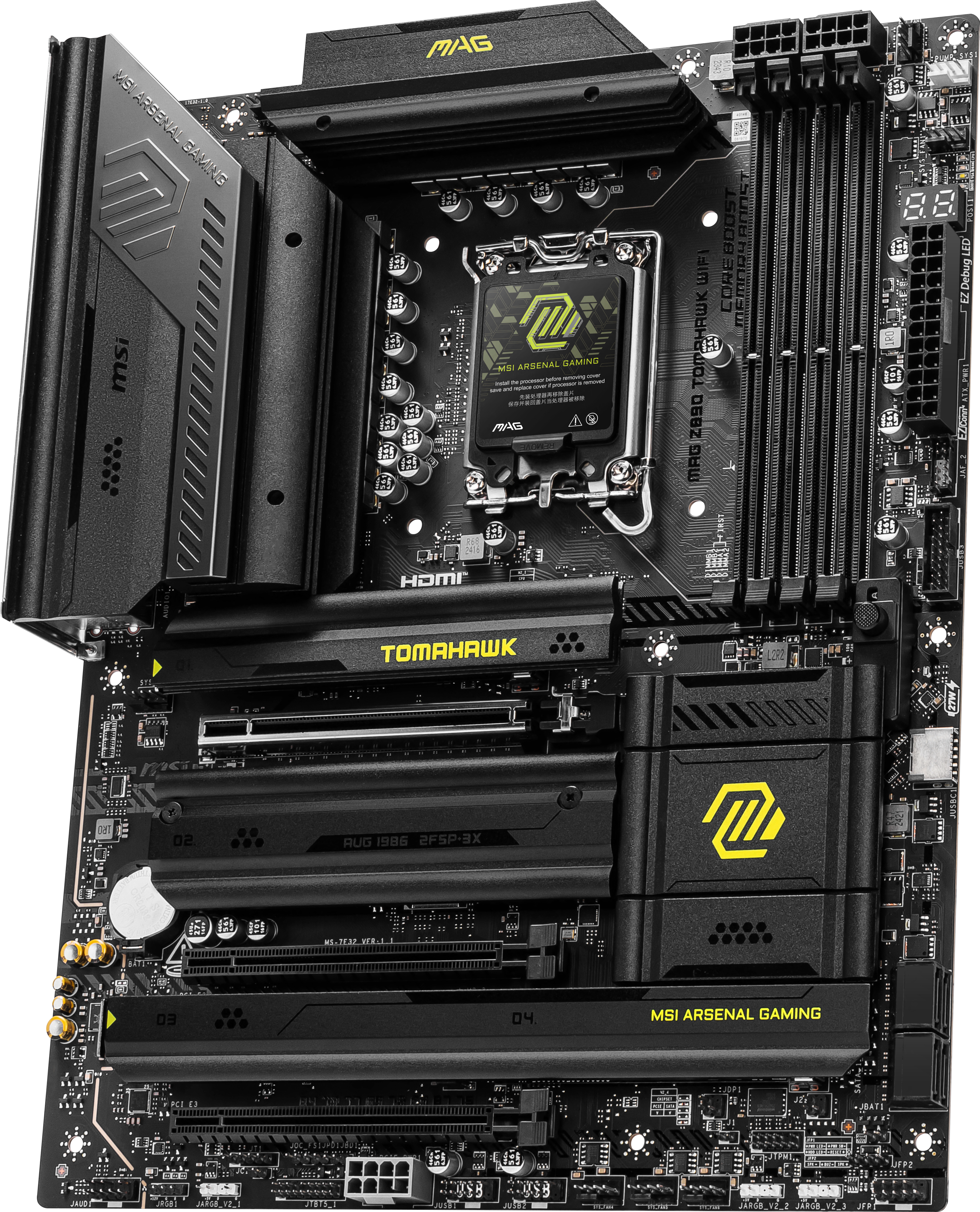 MSI MAG Z890 TOMAHAWK WIFI - Motherboard - ATX - LGA1851-Sockel - Z890 Chipsatz - USB 3.2 Gen 1, USB 3.2 Gen 2, USB-C 3.2 Gen2, USB4, USB-C 3.2 Gen 2x2 - 5 Gigabit Ethernet, Wi-Fi 7, Bluetooth - Onboard-Grafik (CPU erforderlich)