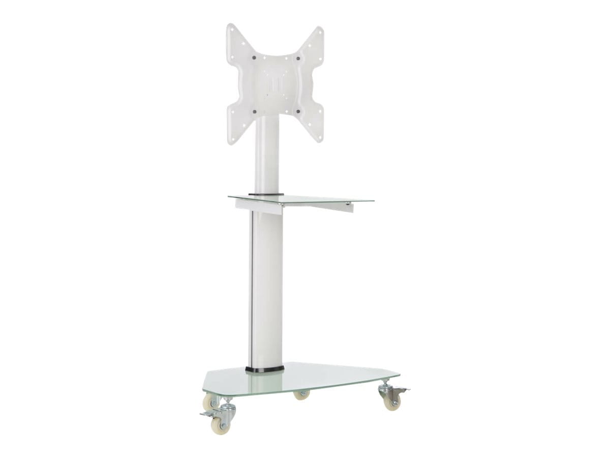 Tripp Eaton Tripp Lite Series Premier Rolling TV Cart for 32" to 55" Displays, Frosted Glass Base and Shelf, Locking Casters, White - Wagen - fest - für Monitor / HDTV - Aluminium, Stahl - weiß - Bildschirmgröße: 81.28-139.7 cm (32"-55")