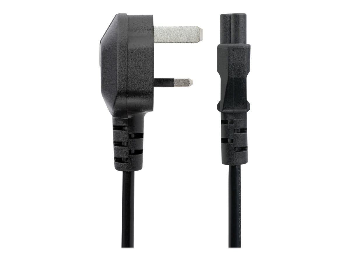 StarTech.com 2 m GB Laptop Ladekabel,  BS 1363 auf C5, 2,5A 250V, 18AWG, Notebook / Laptop Ersatzstromkabel, UK Laptop Netzteil Stromkabel, Kleeblatt/Mickey Mouse Netzkabel (PXTNB3SUK2M)