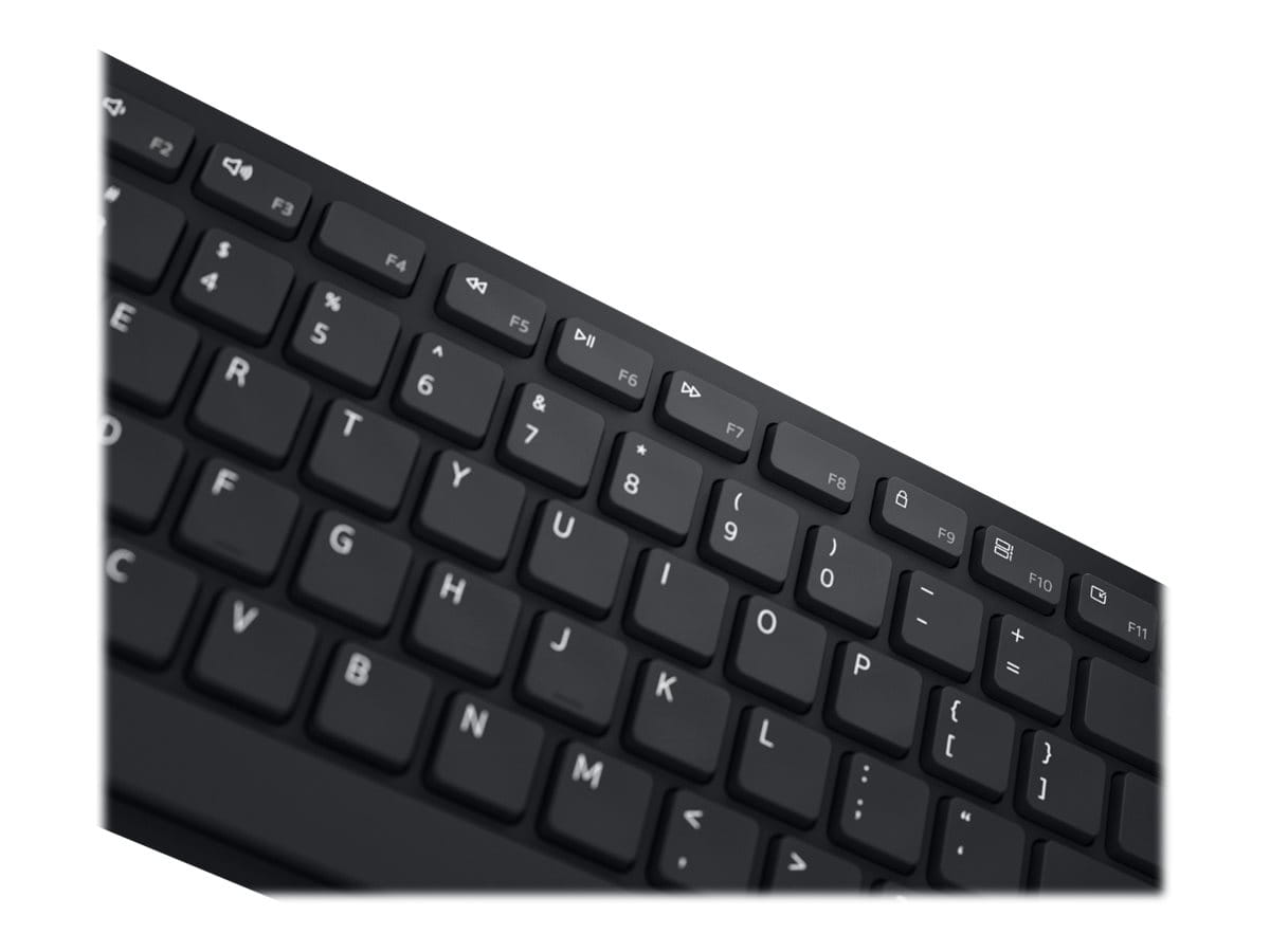 Dell Pro-Tastatur und -Maus – KM5221W - US international (QWERTY) - schwarz - (RTL BOX), Kabellos, RF Wireless, Plunger key switch, QWERTY, Schwarz, Maus enthalten