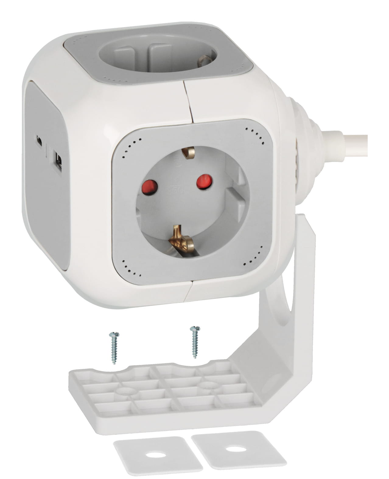 Brennenstuhl 1150100010, 1,4 m, Drinnen, IP20, Weiß, Grau, 4 AC-Ausgänge, 230 V