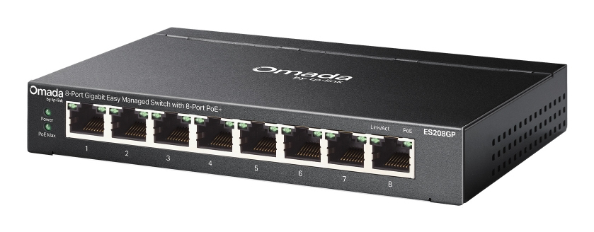 TP-LINK Omada ES208GP V1 - Switch - managed - 8 x 10/100/1000 (PoE+)