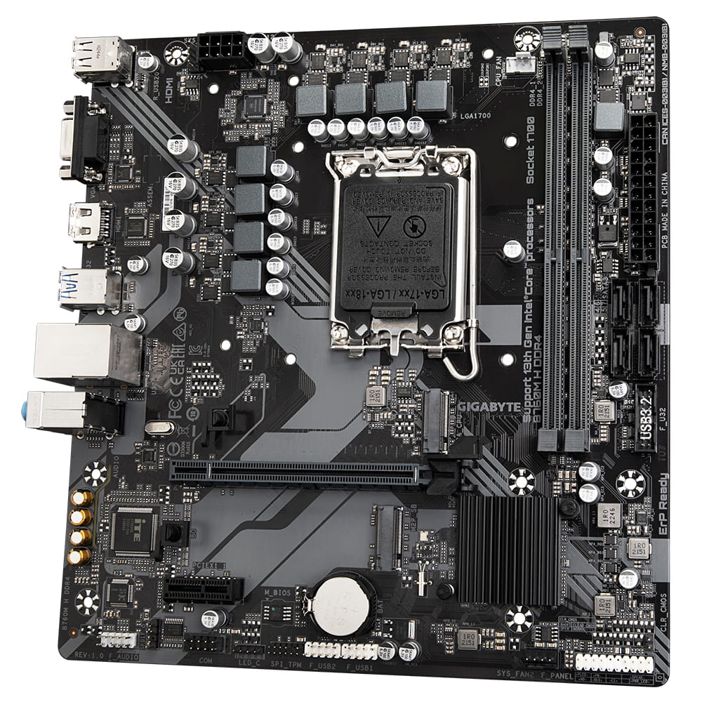 Gigabyte B760M H DDR4 - 1.0 - Motherboard - micro ATX - LGA1700 Sockel - B760 Chipsatz - USB 3.2 Gen 1 - Gigabit LAN - Onboard-Grafik (CPU erforderlich)
