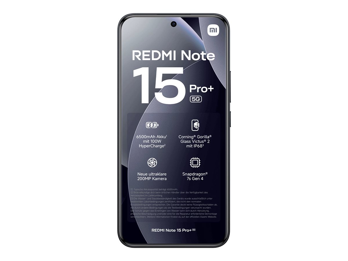 Xiaomi Redmi Note 15 Pro+ - 5G Smartphone - Dual-SIM - RAM 8 GB / Interner Speicher 256 GB - OLED-Display - 6.83" - 2772 x 1280 Pixel (120 Hz)