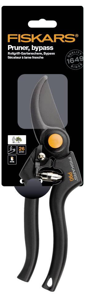 Fiskars Bypass-Gartenschere für frischeÄste und Zweige - Antihaftbeschichtet - H...