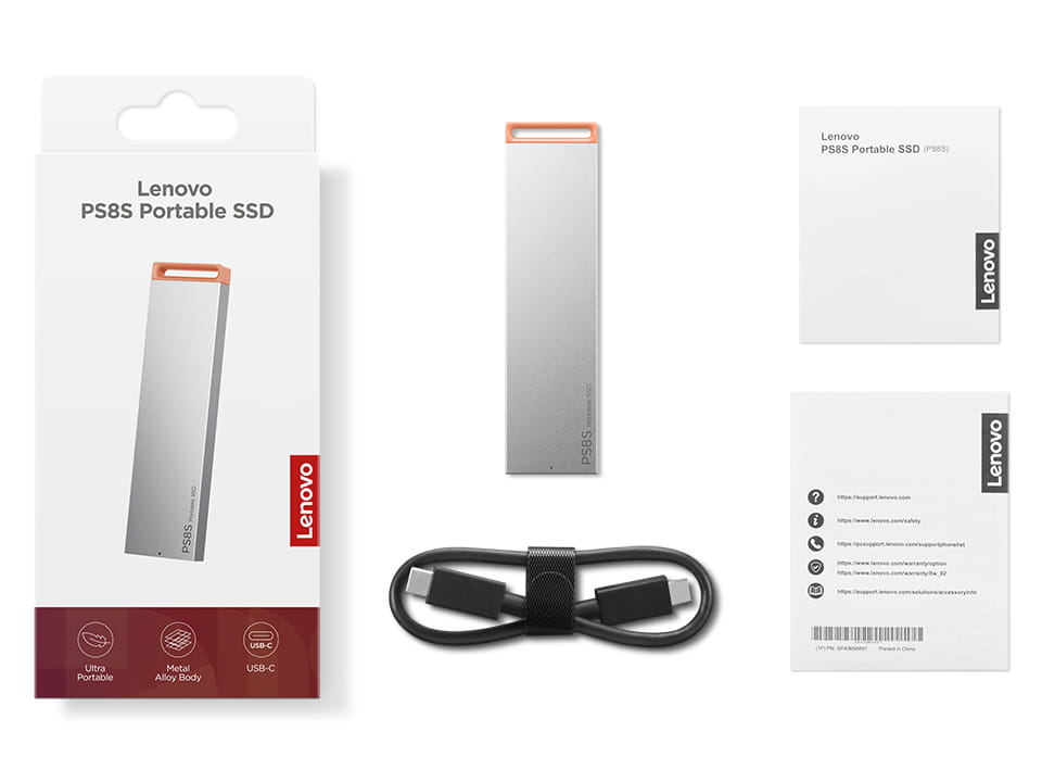 Lenovo PS8S - SSD - 1 TB - extern (tragbar) - USB 3.2 Gen 2 (USB-C Steckverbinder)
