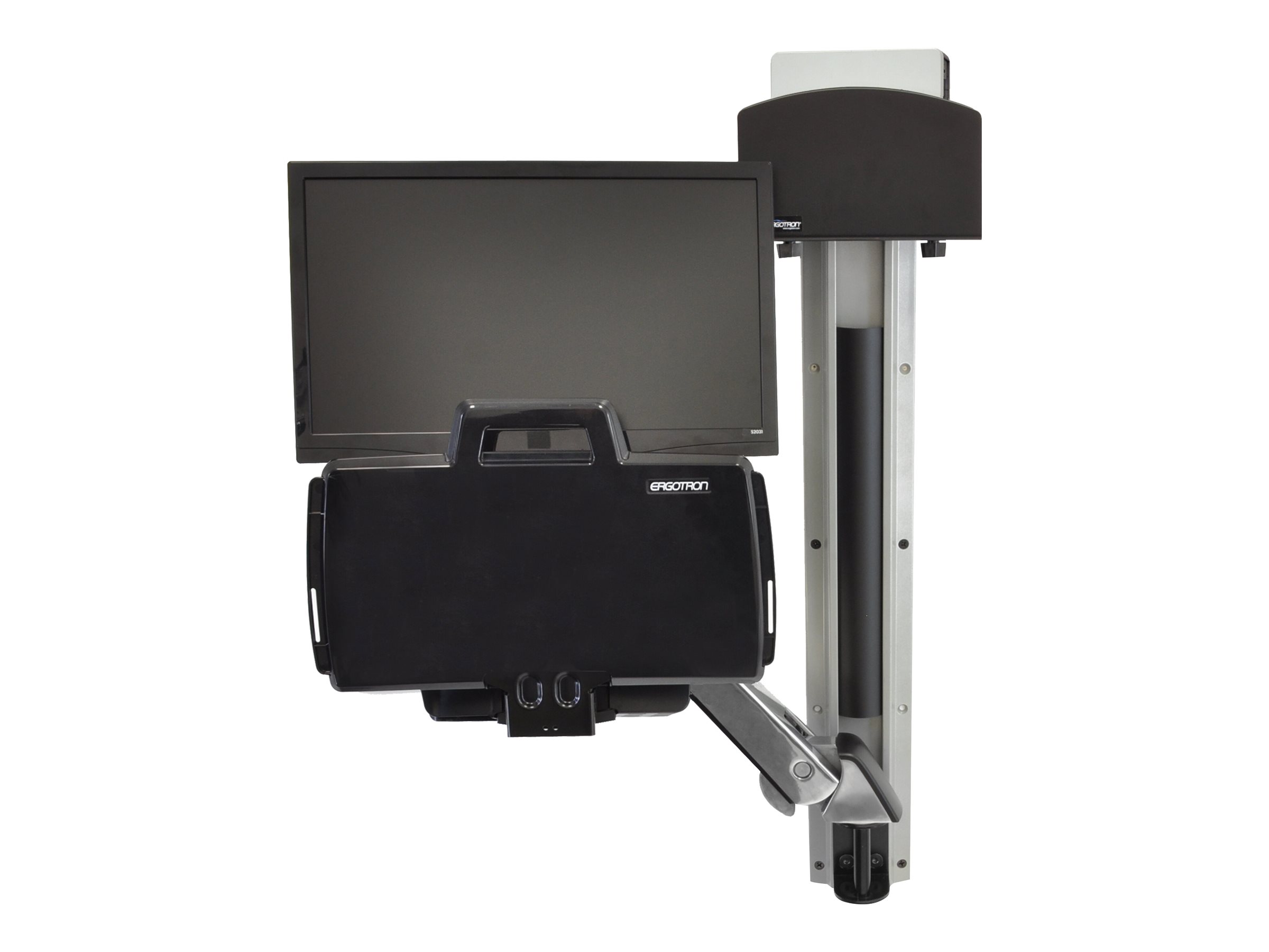 Ergotron Sit-Stand Combo System Mit CPU-Halter klein - Befestigungskit (CPU-Halter, 2 Schienenabdeckungen, 2 Kabelkanäle, Handgelenkkissen, einstellbarer Monitorarm, VESA-Halterung, Wandschiene 34", Montagesystem mit CPU-Halterung und Armen, Tastaturabl Ergotron Sit-Stand Combo System Mit CPU-Halter klein - Befestigungskit (CPU-Halter, 2 Schienenabdeckungen, 2 Kabelkanäle, Handgelenkkissen, einstellbarer Monitorarm, VESA-Halterung, Wandschiene 34", Montagesystem mit CPU-Halterung und Armen, Tastaturabl