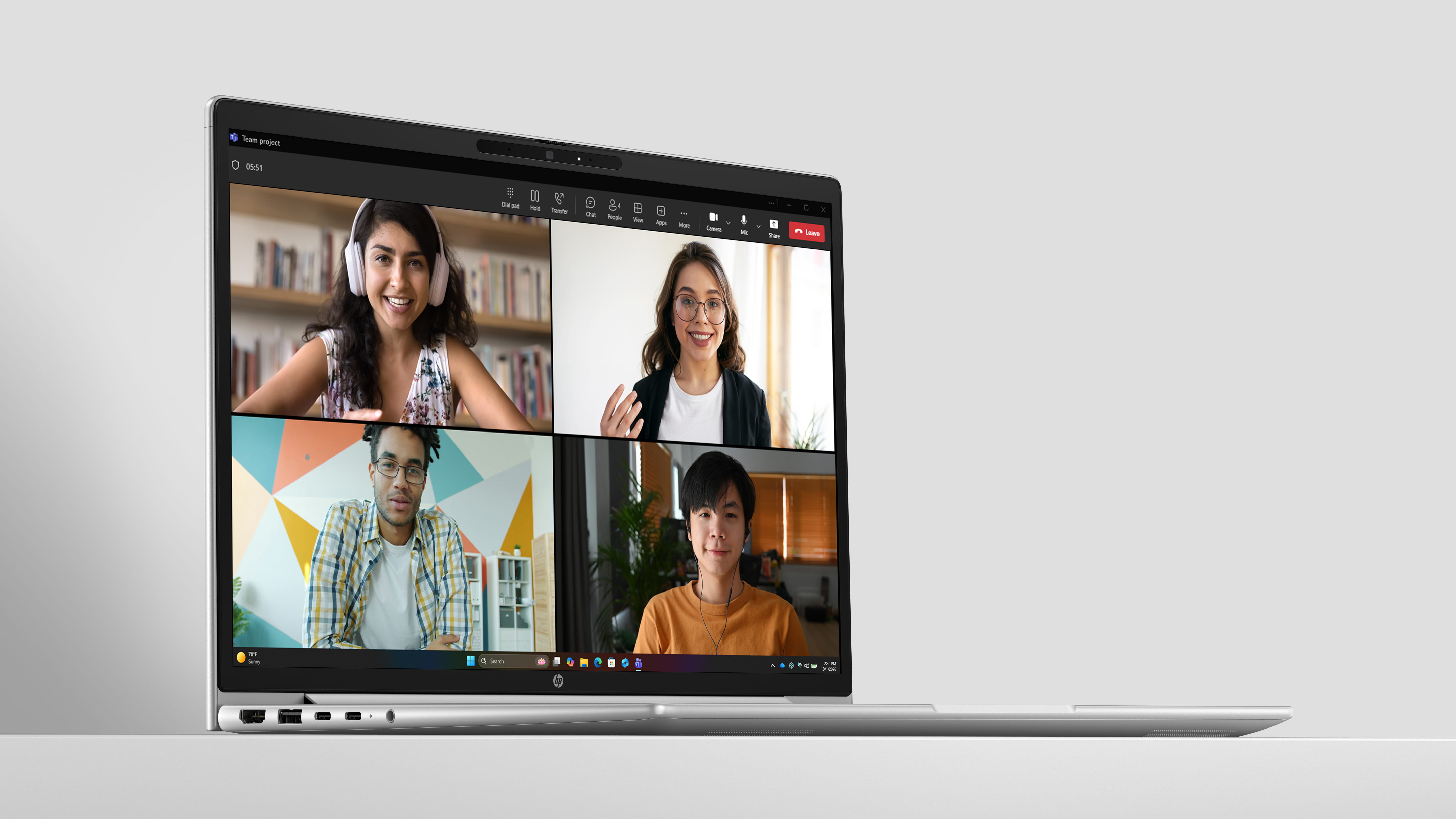 HP ProBook 4 G2a Notebook AI - 177-Grad Scharnierdesign - AMD Ryzen 7 250 / 3.3 GHz - Win 11 Pro - Radeon 780M - 32 GB RAM - 1 TB SSD NVMe - 35.6 cm (14")