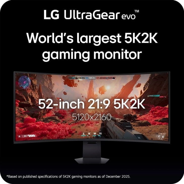 LG 52G930B-B.AEU, 132,1 cm (52"), 5120 x 2160 Pixel, 1 ms, Schwarz