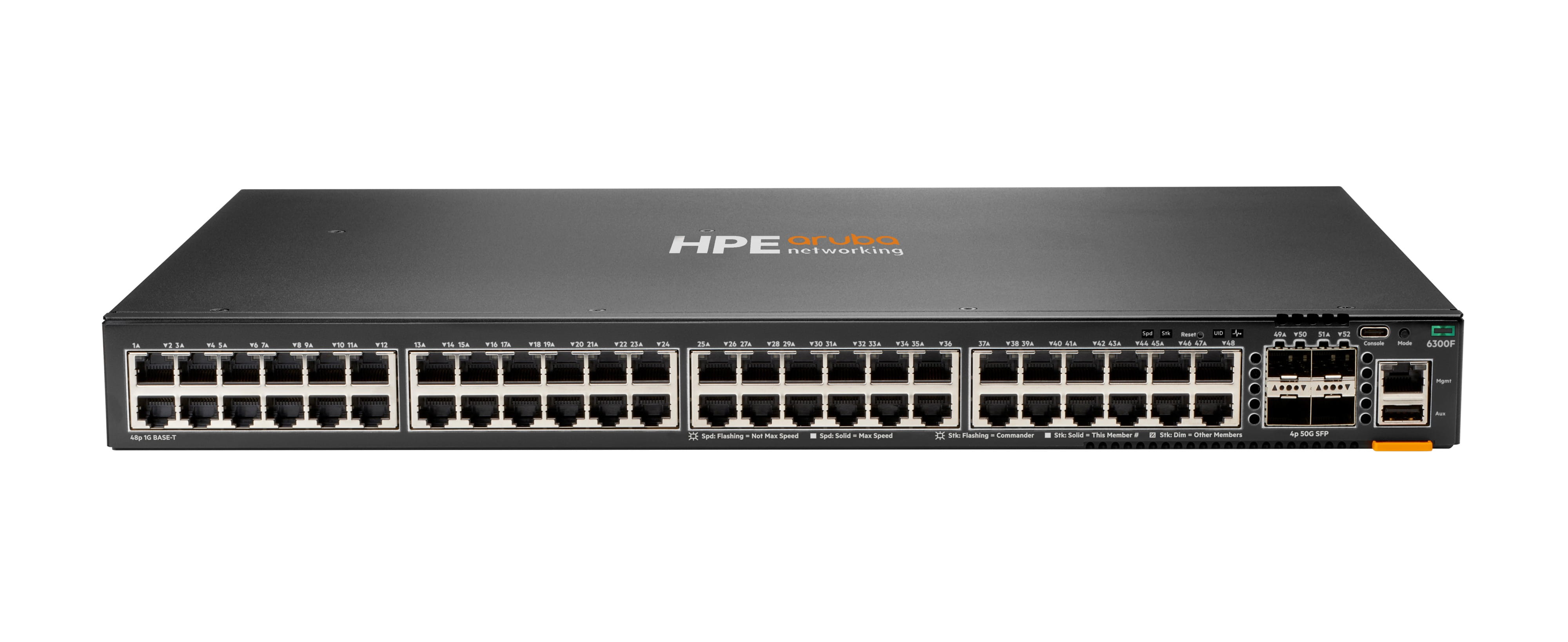 HPE Aruba Networking CX 6300F - Switch - nur horizontale Oberflächenmontage - L3 - managed - 48 x 10/100/1000 (PoE+)