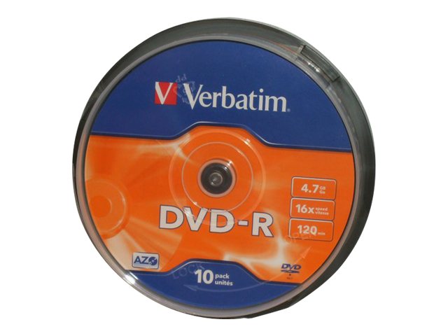 Verbatim 10 x DVD-R - 4.7 GB 16x - mattsilber