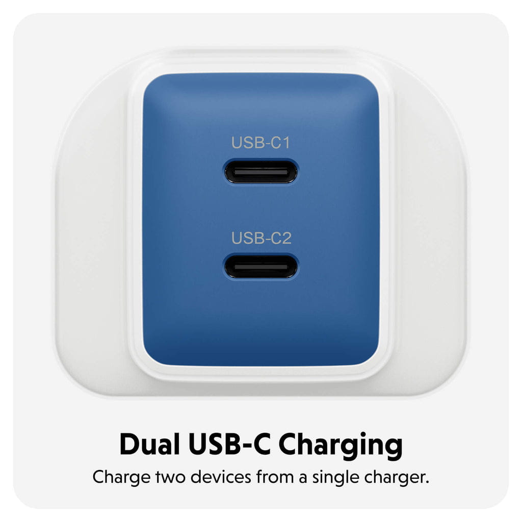Targus HyperJuice - Netzteil - GaN - 45 watt - 2 Ausgabeanschlussstellen (2 x USB-C)