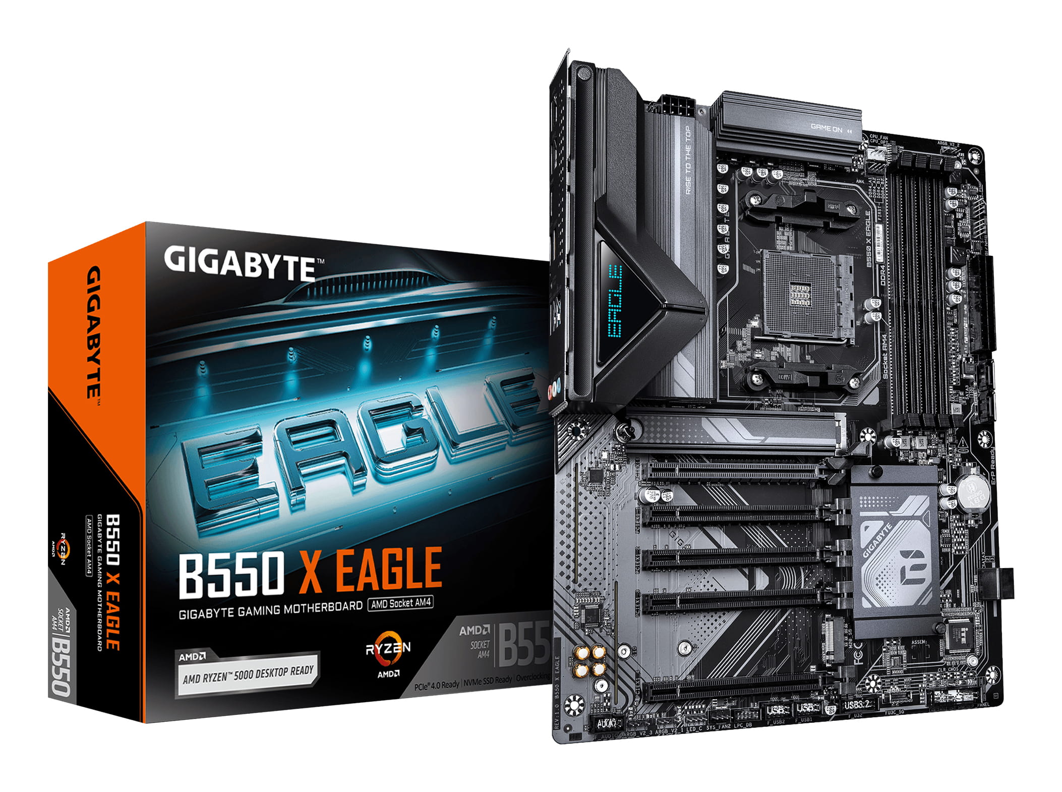 Gigabyte B550 X EAGLE Mainboard, AMD, Sockel AM4, AMD Ryzen 5000 Series, AMD Ryzen 3000 Series, AMD Ryzen 4000 Series, Sockel AM4, DDR4-SDRAM, 128 GB