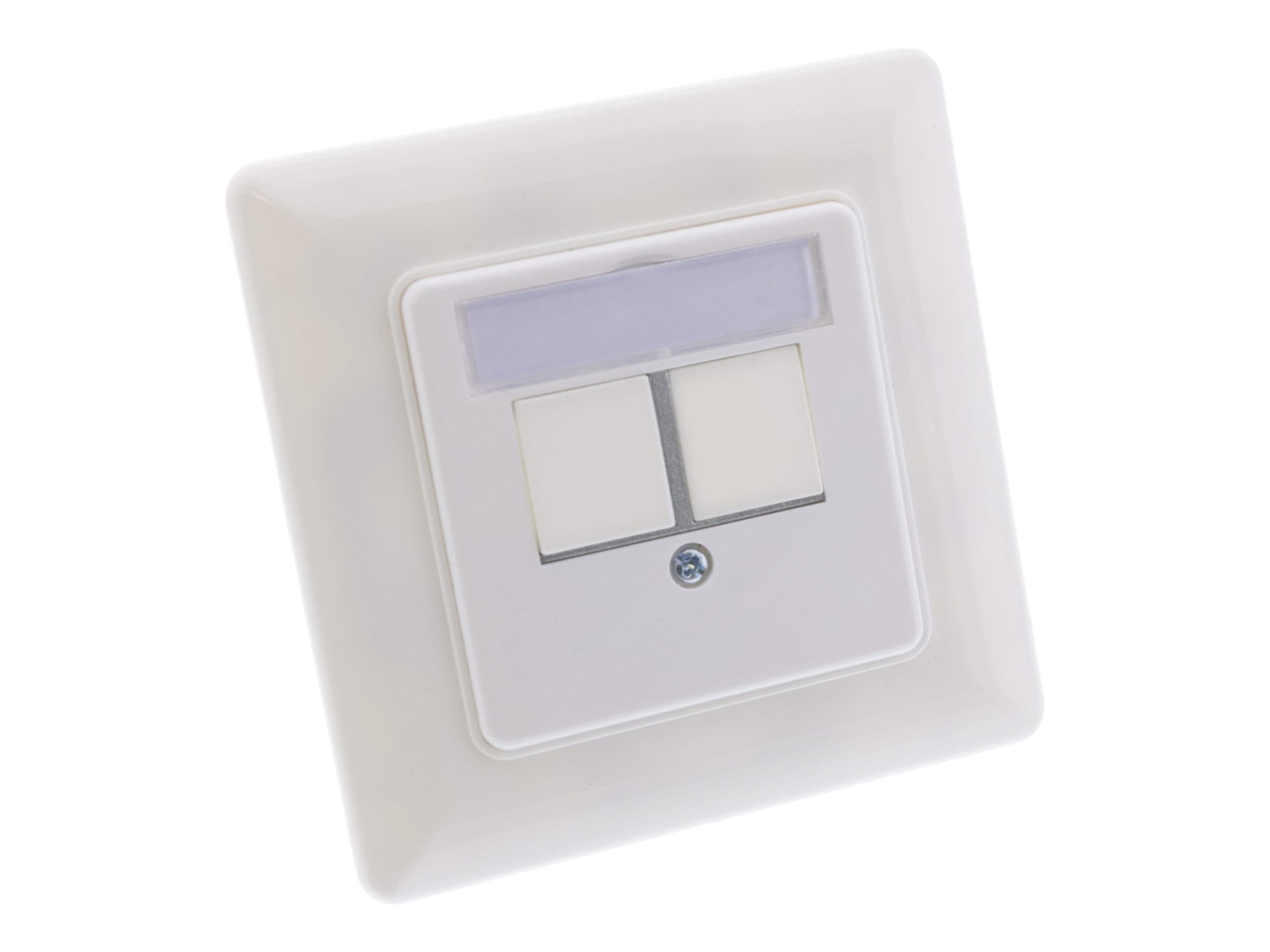 InLine Rahmenset für 2x RJ45 Bu/LSA Einsatz 90° - Keystone SNAP-In - weiß RAL