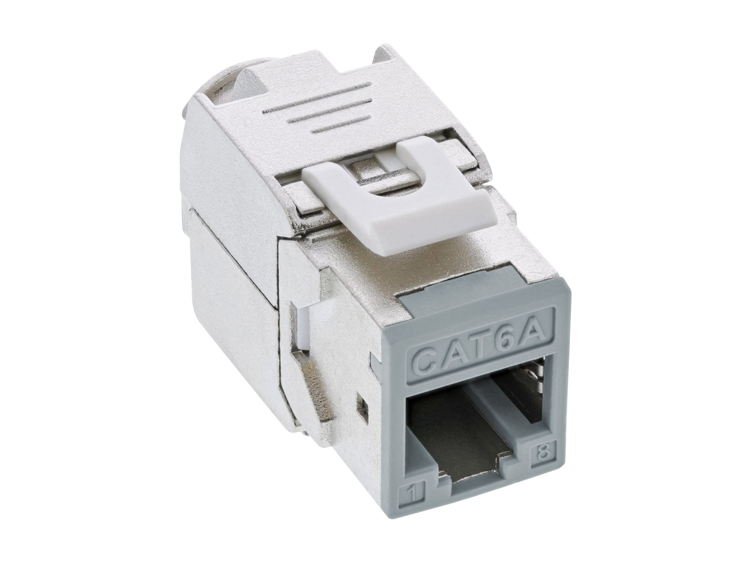 InLine Keystone RJ45 Buchse - geschirmt - Cat.6A - grau 8er Pack