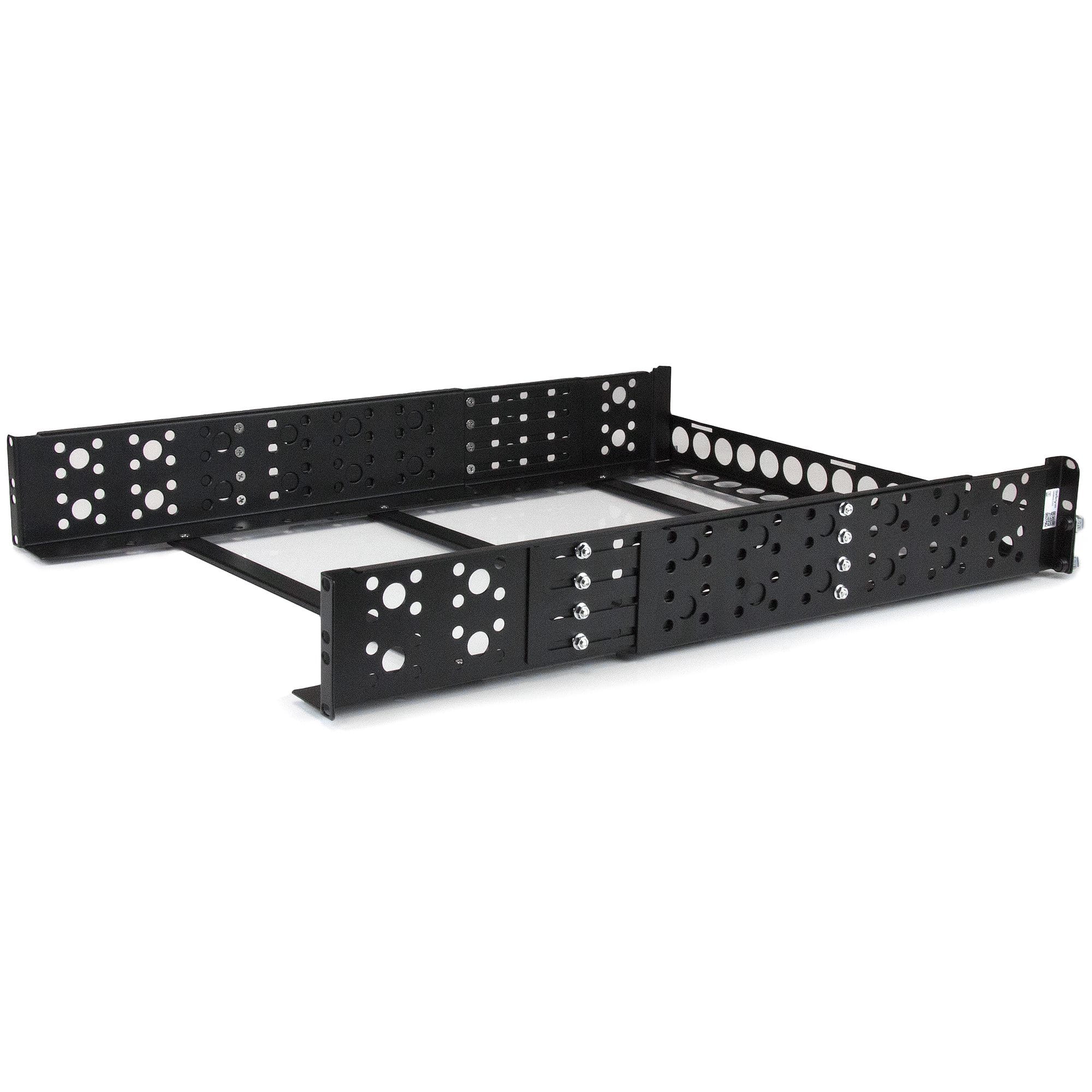 StarTech.com 2HE tiefenvestellbare 19 Zoll Server Rack Schienen - Universal Rack Schiene - Rack-Schiene - Schwarz - 2U - 48.3 cm (19")