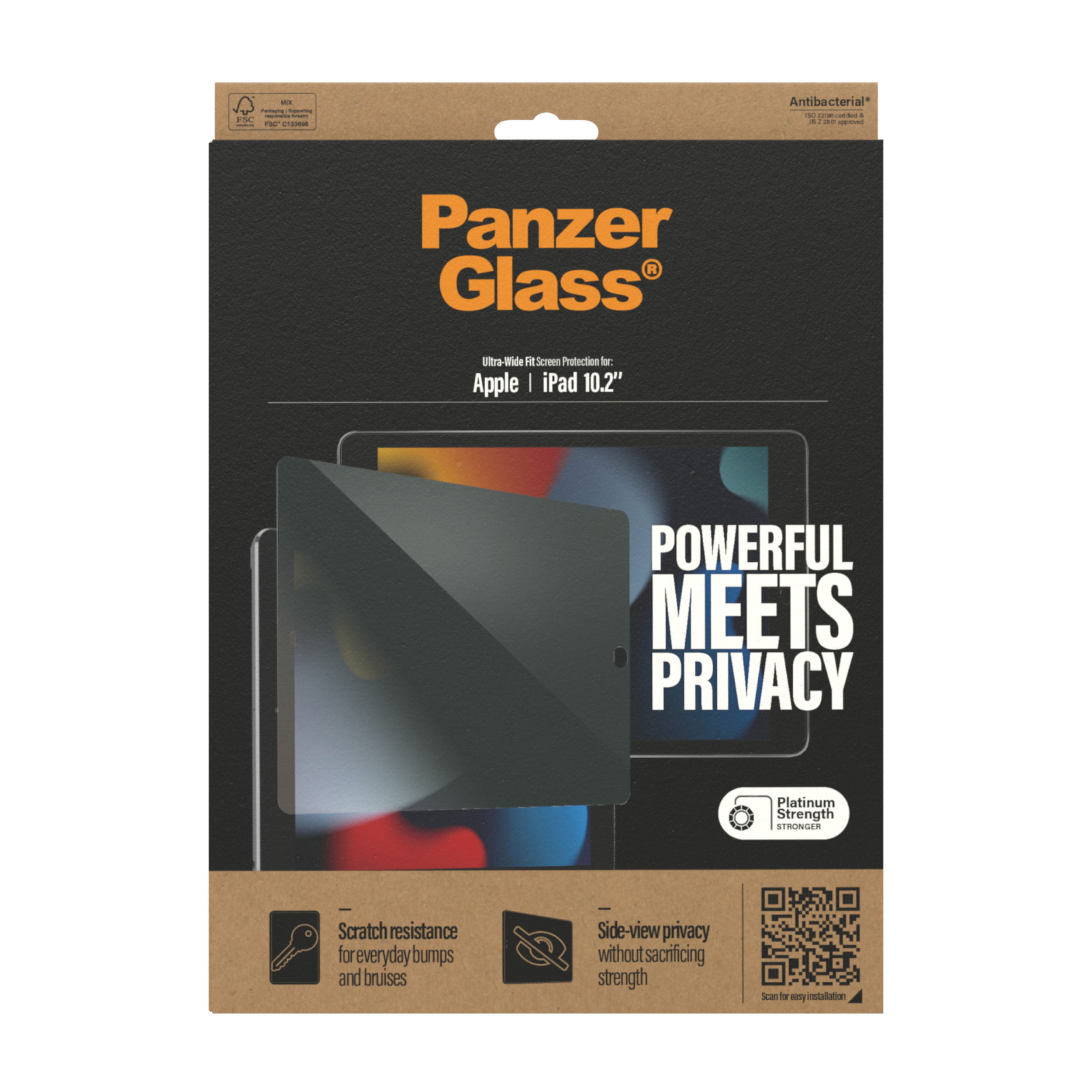 PanzerGlass Privacy & Case Friendly - Bildschirmschutz für Tablet - Glas - 10.2" - für Apple 10.2-inch iPad (7. Generation, 8. Generation, 9. Generation)