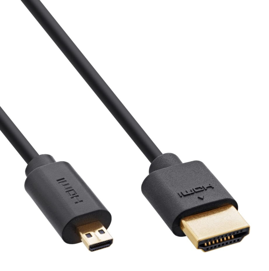 InLine Slim Ultra High Speed HDMI Kabel - 8K4K - A St. / D St. (Micro) - 2m