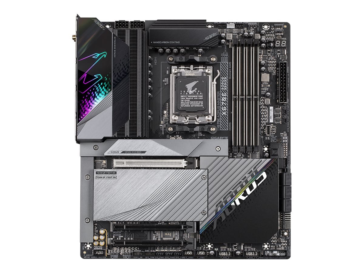 Gigabyte X670E AORUS MASTER - 1.0 - Motherboard - E-ATX - Socket AM5 - AMD X670E Chipsatz - USB-C 3.2 Gen2, USB-C Gen 2x2, USB 3.2 Gen 1, USB 3.2 Gen 2 - 2.5 Gigabit LAN, Bluetooth, Wi-Fi 6 - Onboard-Grafik (CPU erforderlich)